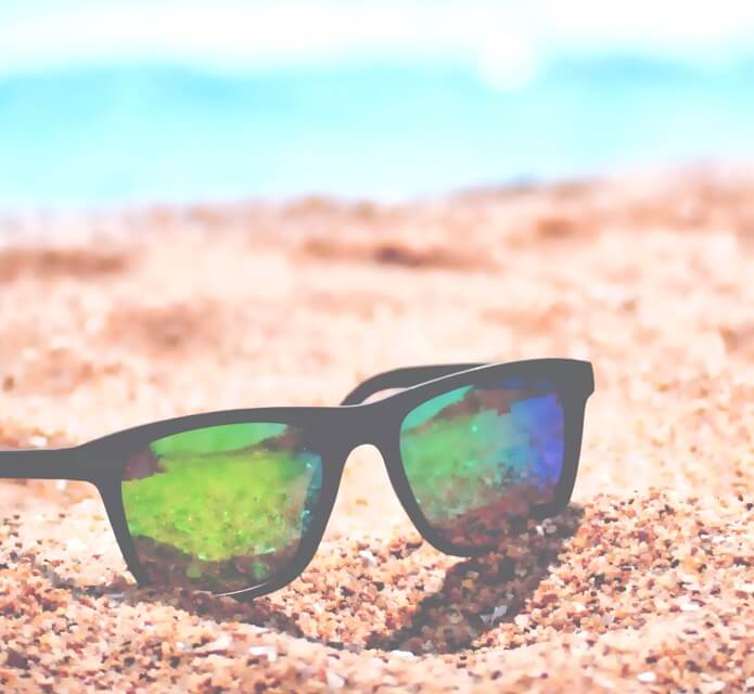 Sunglasses on the sand